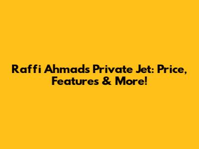 Raffi Ahmad's Private Jet: Price, Features & More!